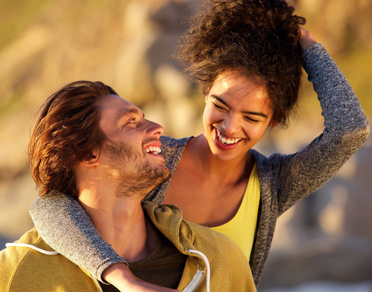 couple laughing